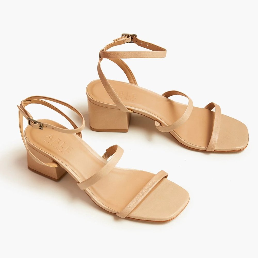Able Scilia Block Heel in Sand Napa, Size 10